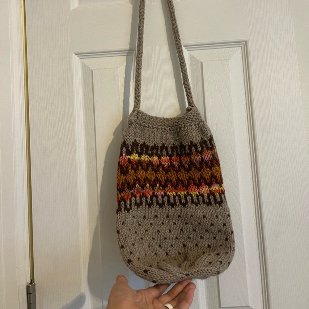 Handcrafted Multicolor Knit Shoulder Bag